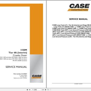 Case Crawler Dozer 1150M Tier 4A Service Manual 51418567 (1)