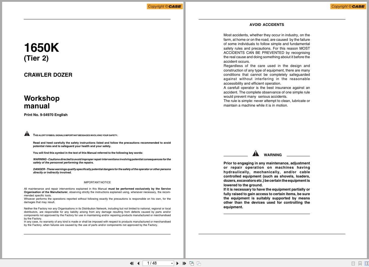 Case Crawler Dozer 1650K Tier 2 Workshop Manual 9 54970 (1)