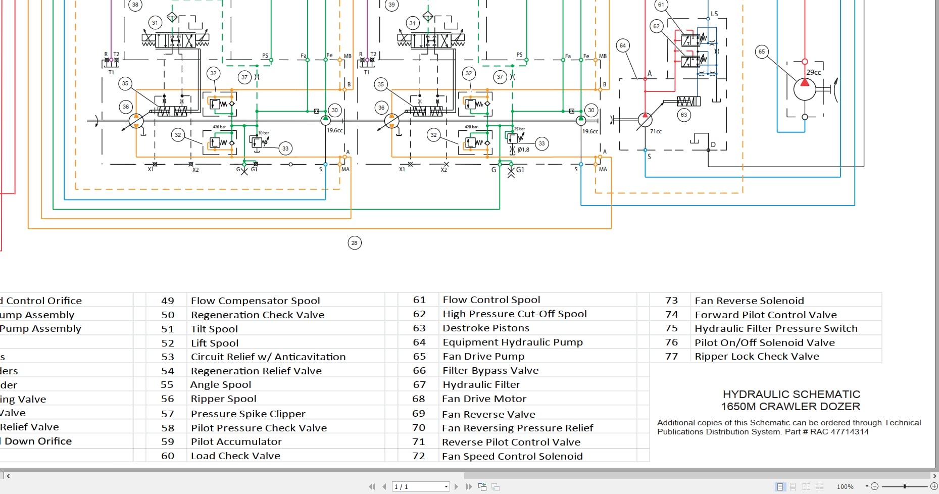 Case Crawler Dozer 1650M Hydraulic Schematic RAC47714314 (1)