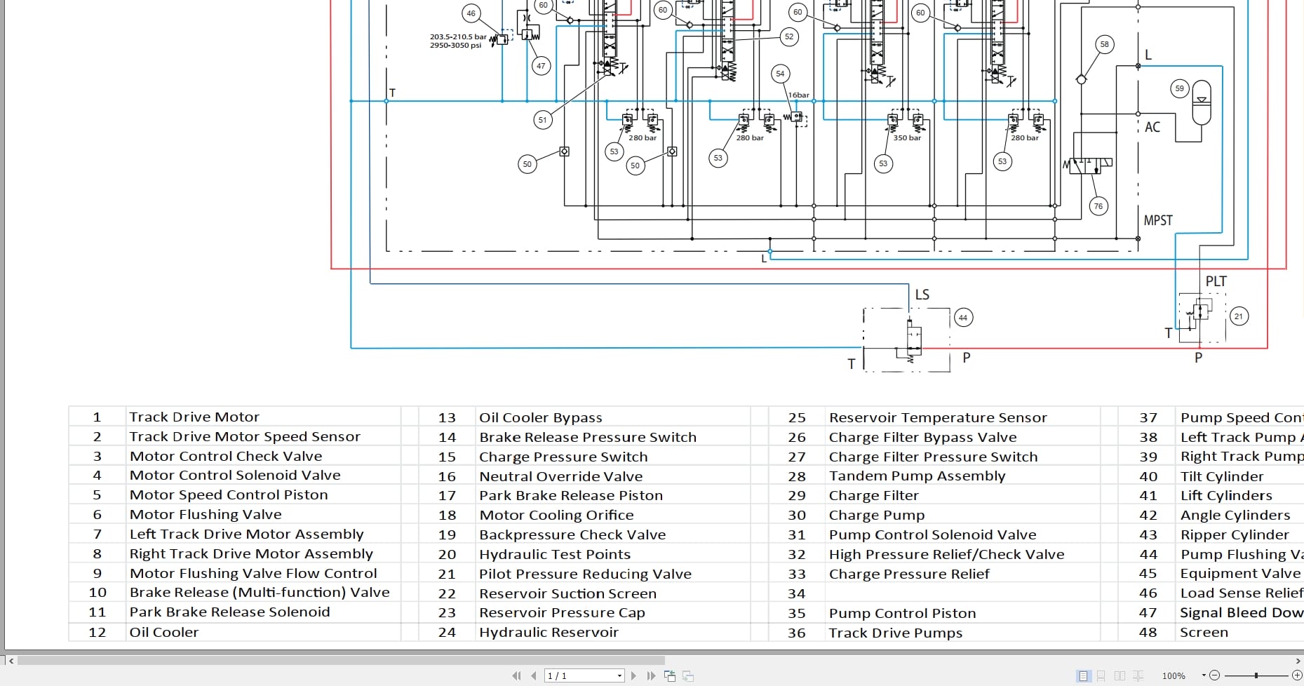 Case Crawler Dozer 1650M Hydraulic Schematic RAC47714314 (2)