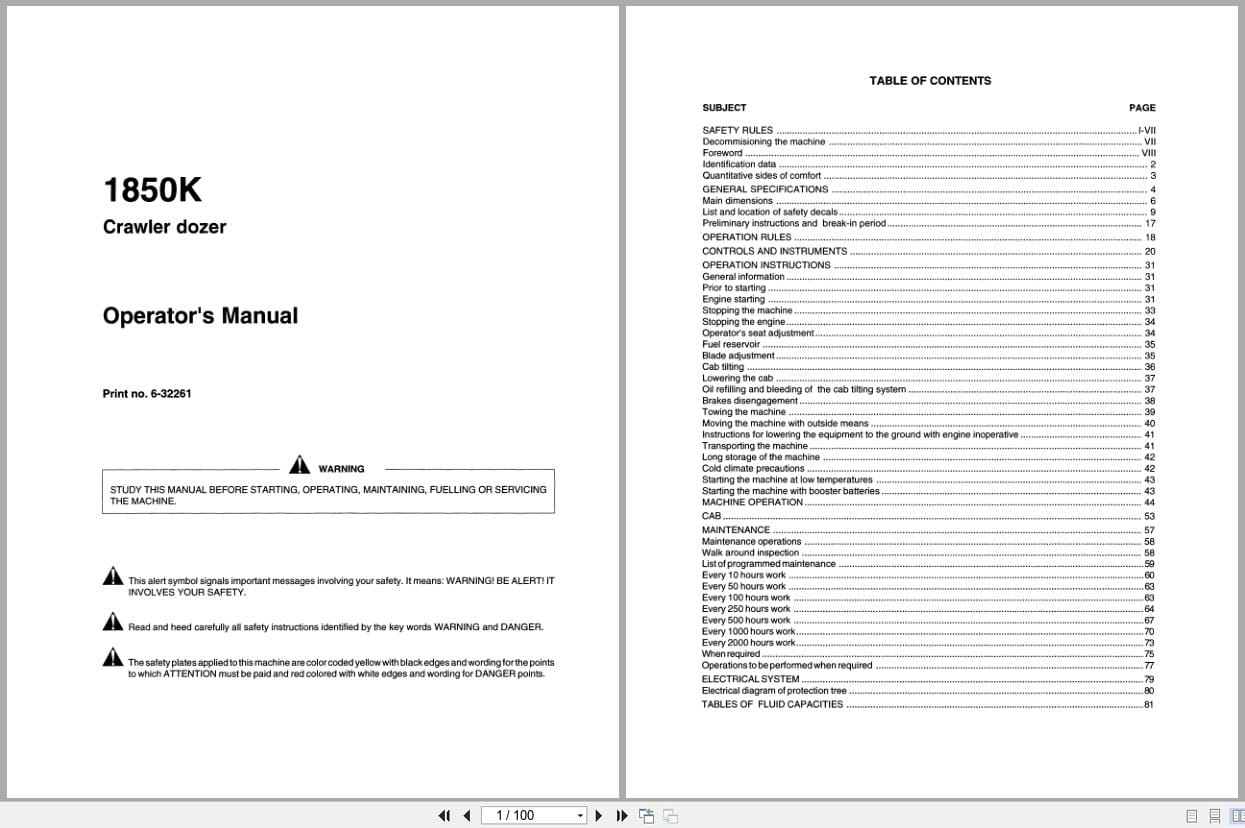 Case Crawler Dozer 1850K Operators Manual 6 32261 (1)