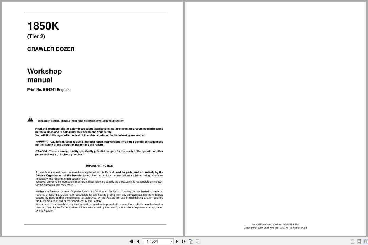 Case Crawler Dozer 1850K Tier 2 Workshop Manual 9 54241 (1)