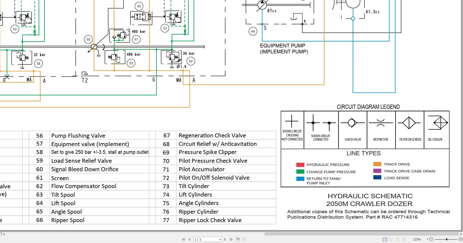 Case Crawler Dozer 2050M Hydraulic Schematic RAC47714316 (1)