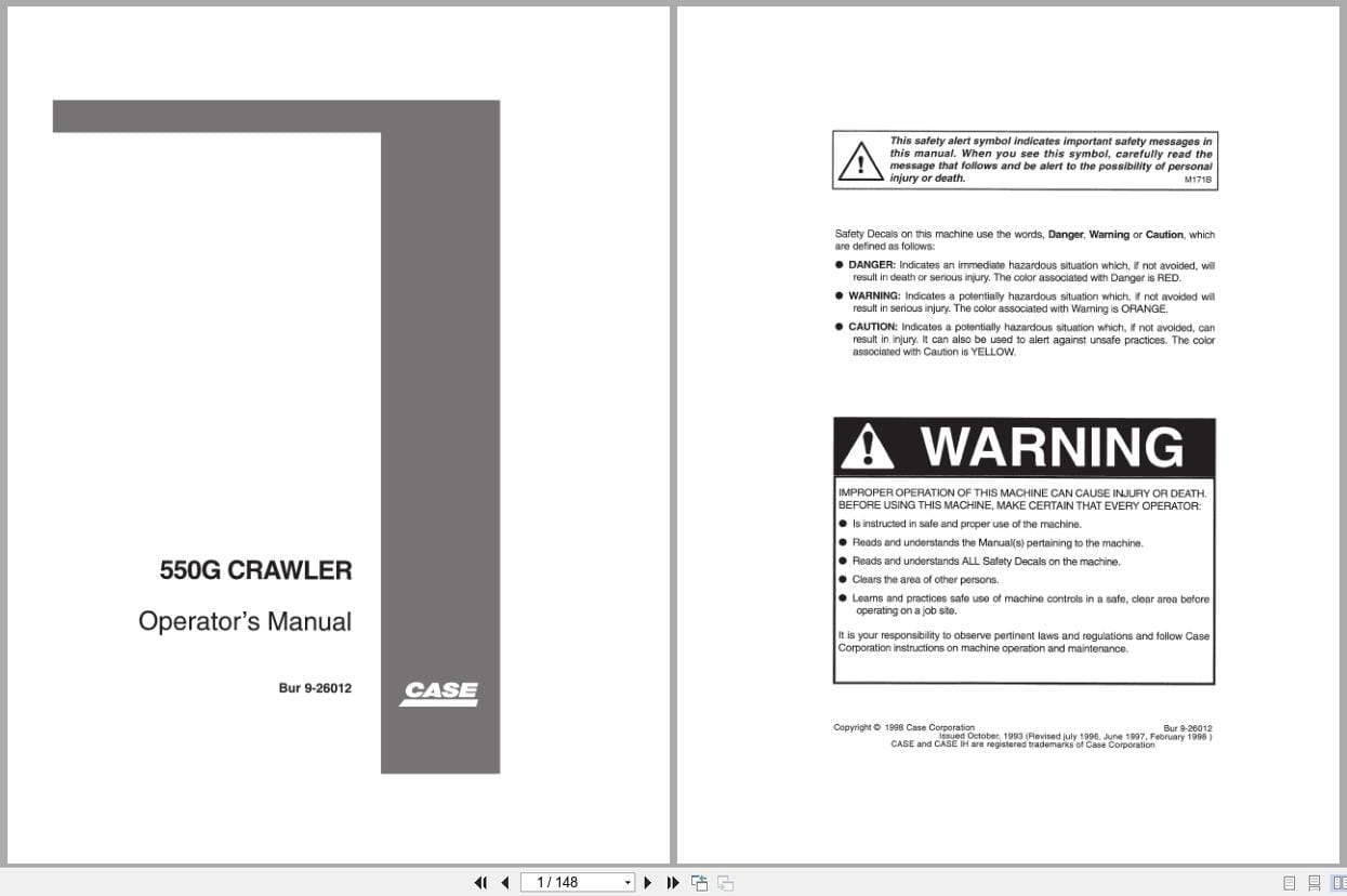 Case Crawler Dozer 550G Operators Manual 9 26012 (1)