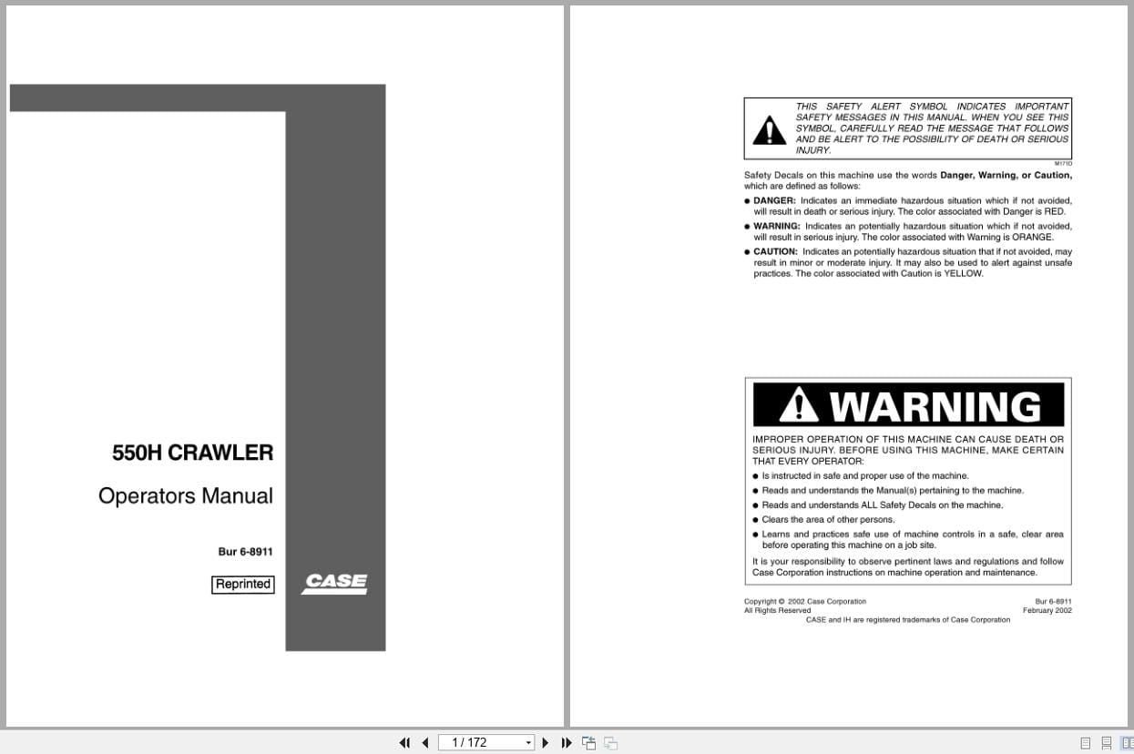 Case Crawler Dozer 550H Operators Manual (1)