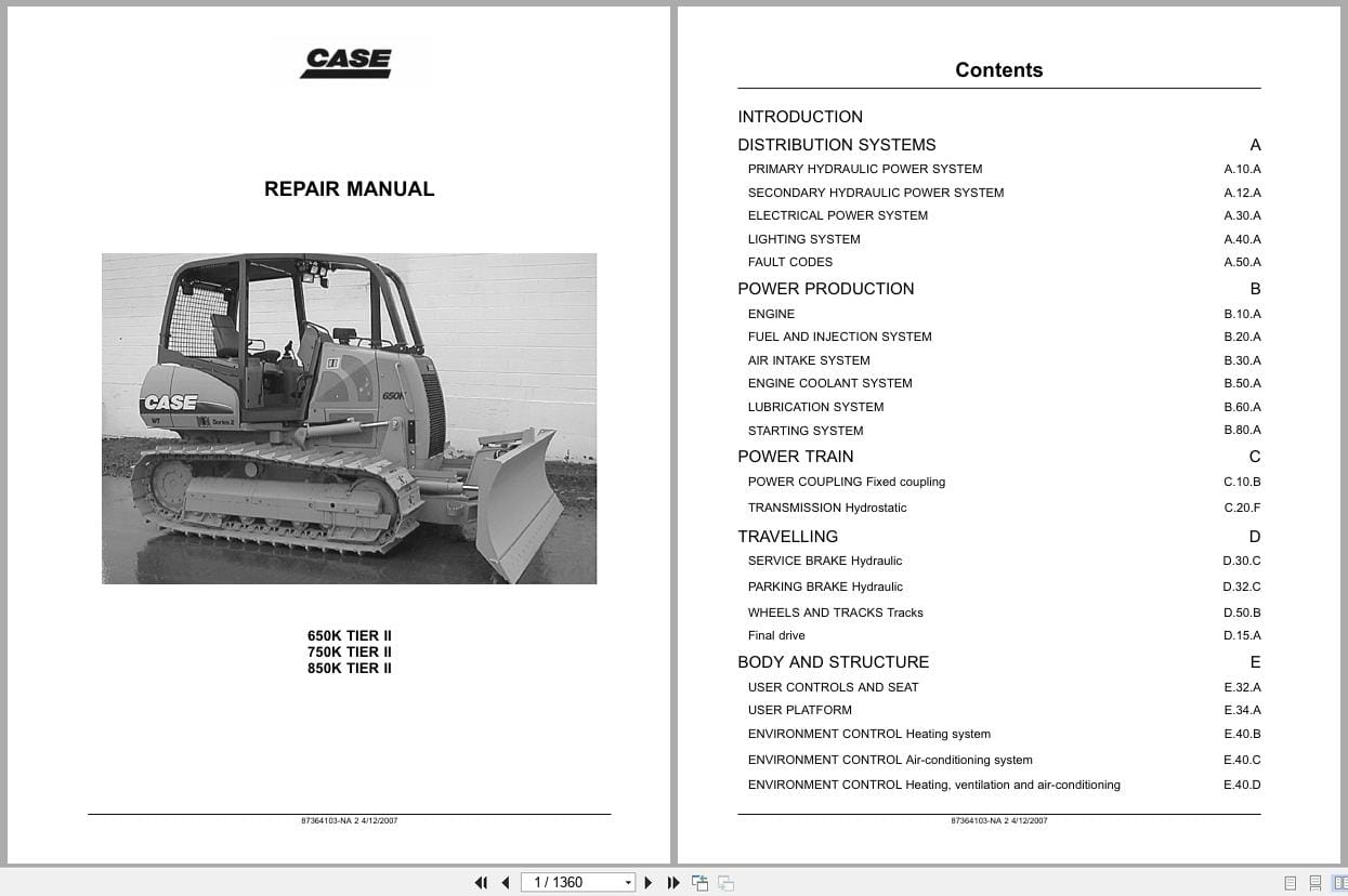 Case Crawler Dozer 650K 750K 850K Tier 3 Repair Manual 87364103 NA (1)
