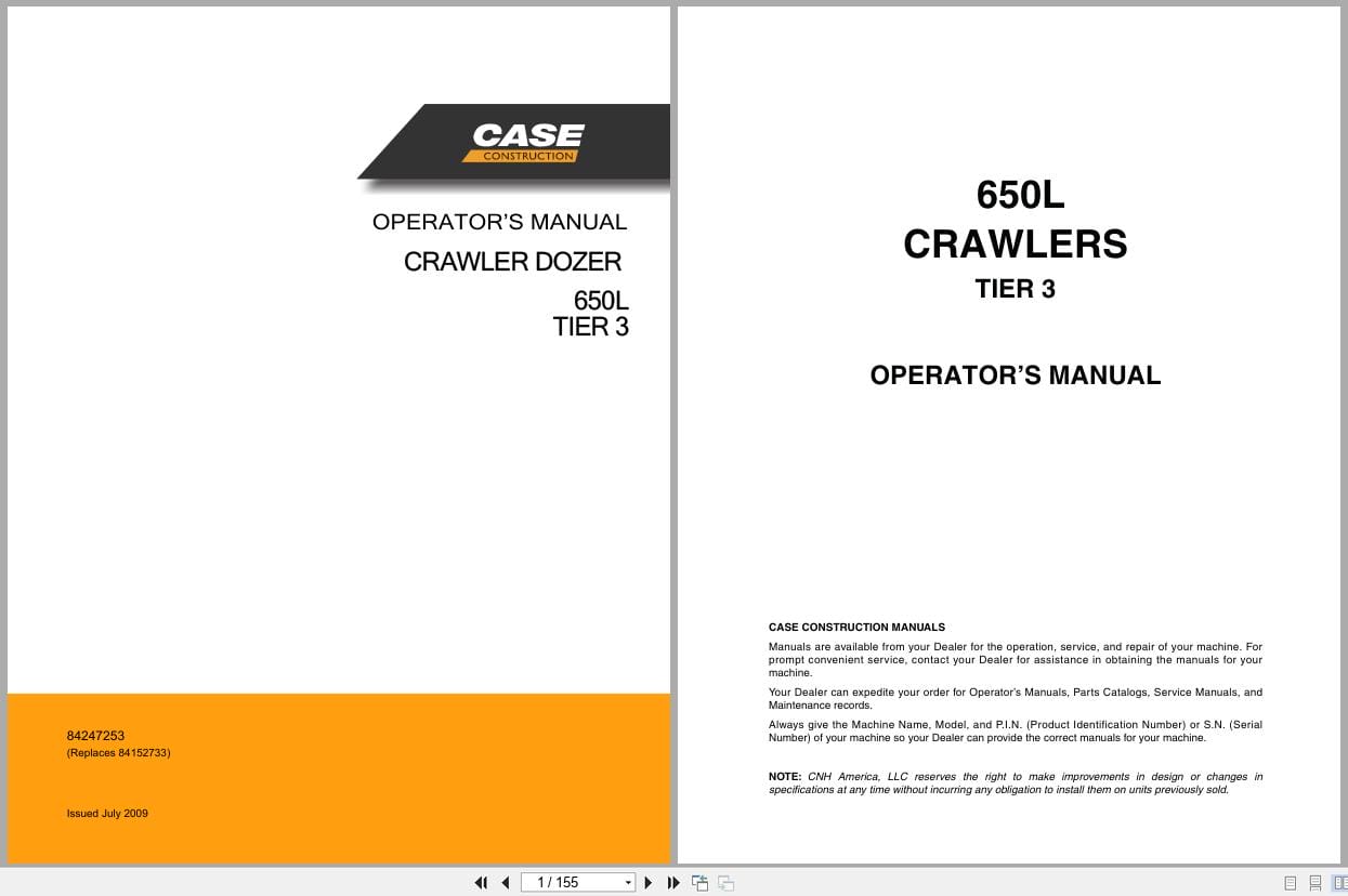 Case Crawler Dozer 650L Tier 3 Operators Manual 84247253 (1)