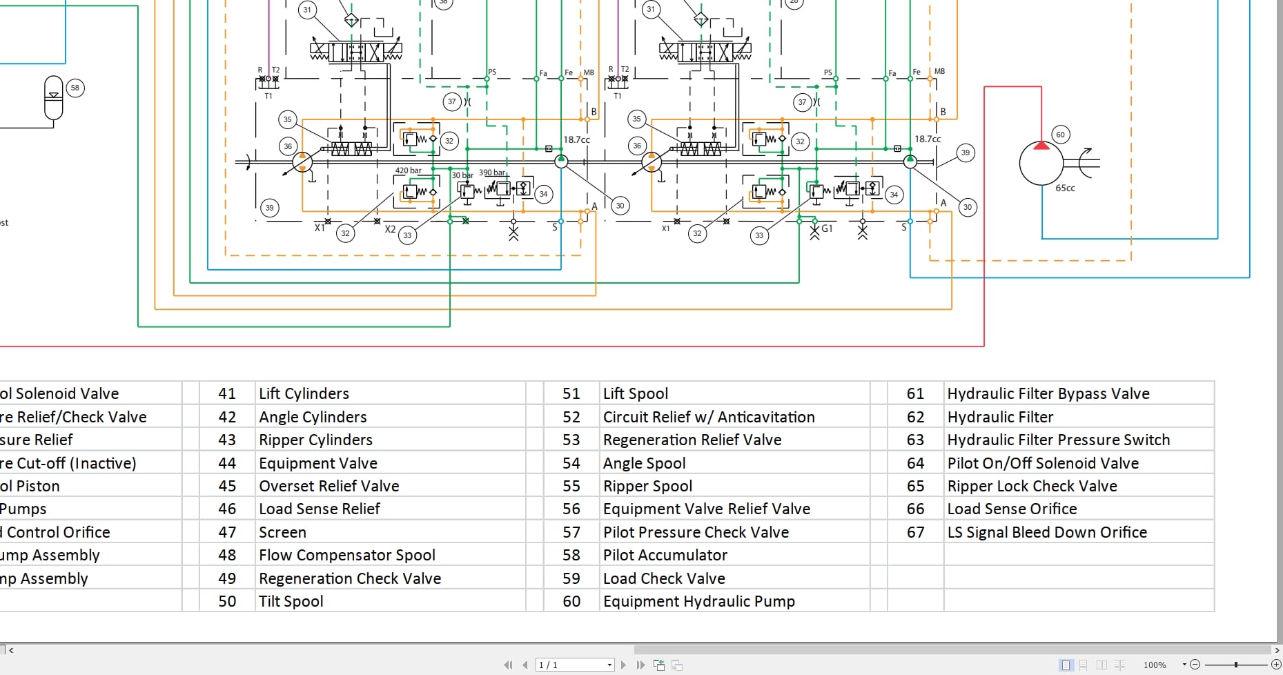 Case Crawler Dozer D125C Hydraulic Schematic RAC47714313 (2)