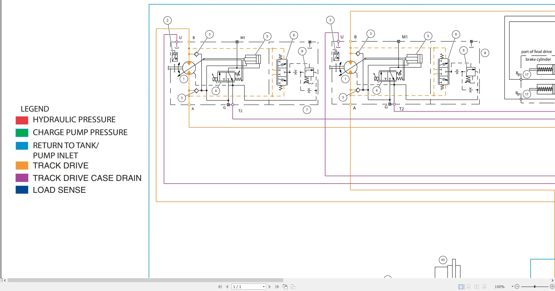 Case Crawler Dozer D150C Hydraulic Schematic RAC47714315 (2)