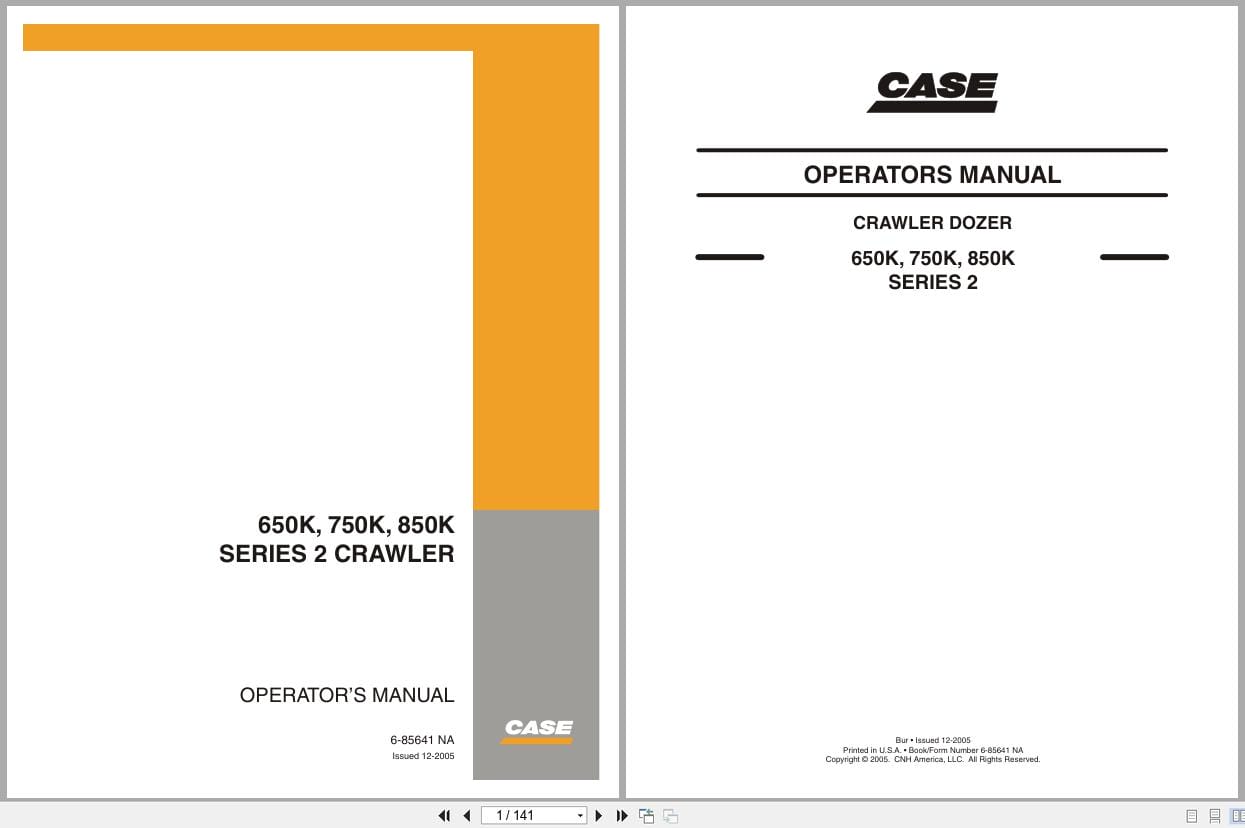 Case Crawler Dozer Series 2 650K 750K 850K Operators Manual 6 85641NA (1)