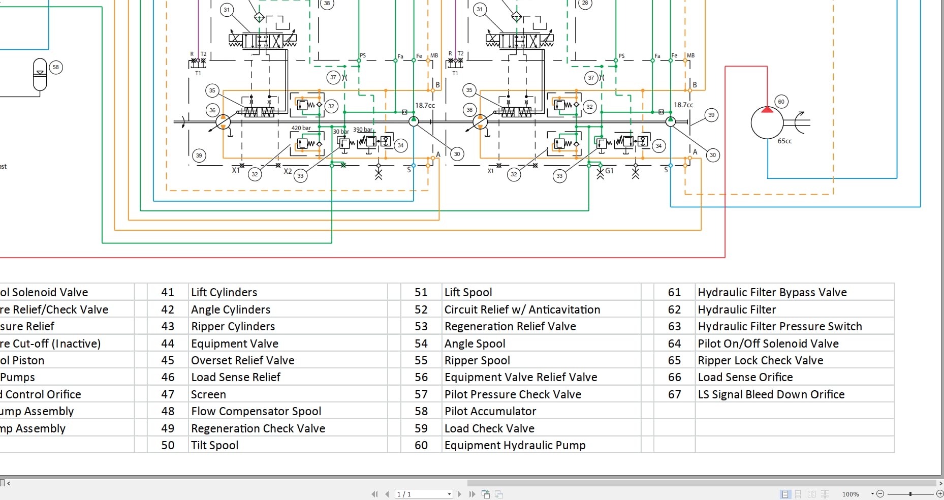 Case Dozer 1150M Tier 4A Stage IIB Tier 2 Hydraulic Schematic RAC47714312 (2)