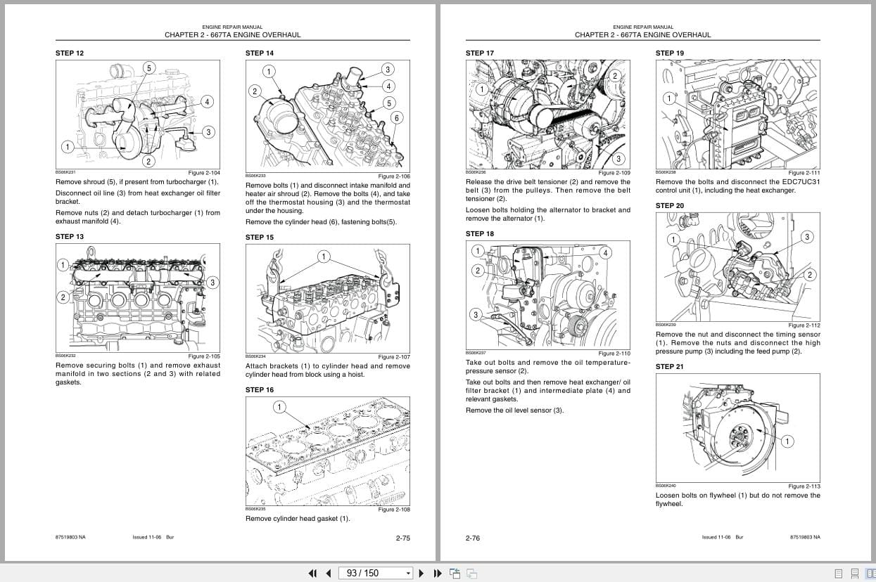 Case Engine 667TAEEG to 667TAEDJ Repair Manual 87519803NA (2)