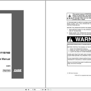 Case Excavator 60 75 90 115 160 Operators Manual 9 8670 (1)
