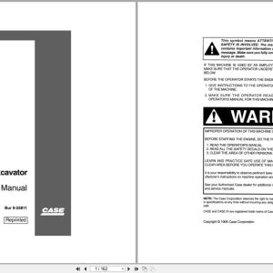 Case Excavator 9010B Operators Manual 9 25811 (1)