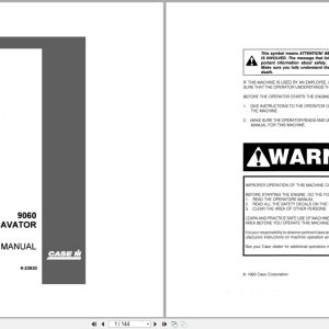 Case Excavator 9060 Operators Manual 9 23830 (1)