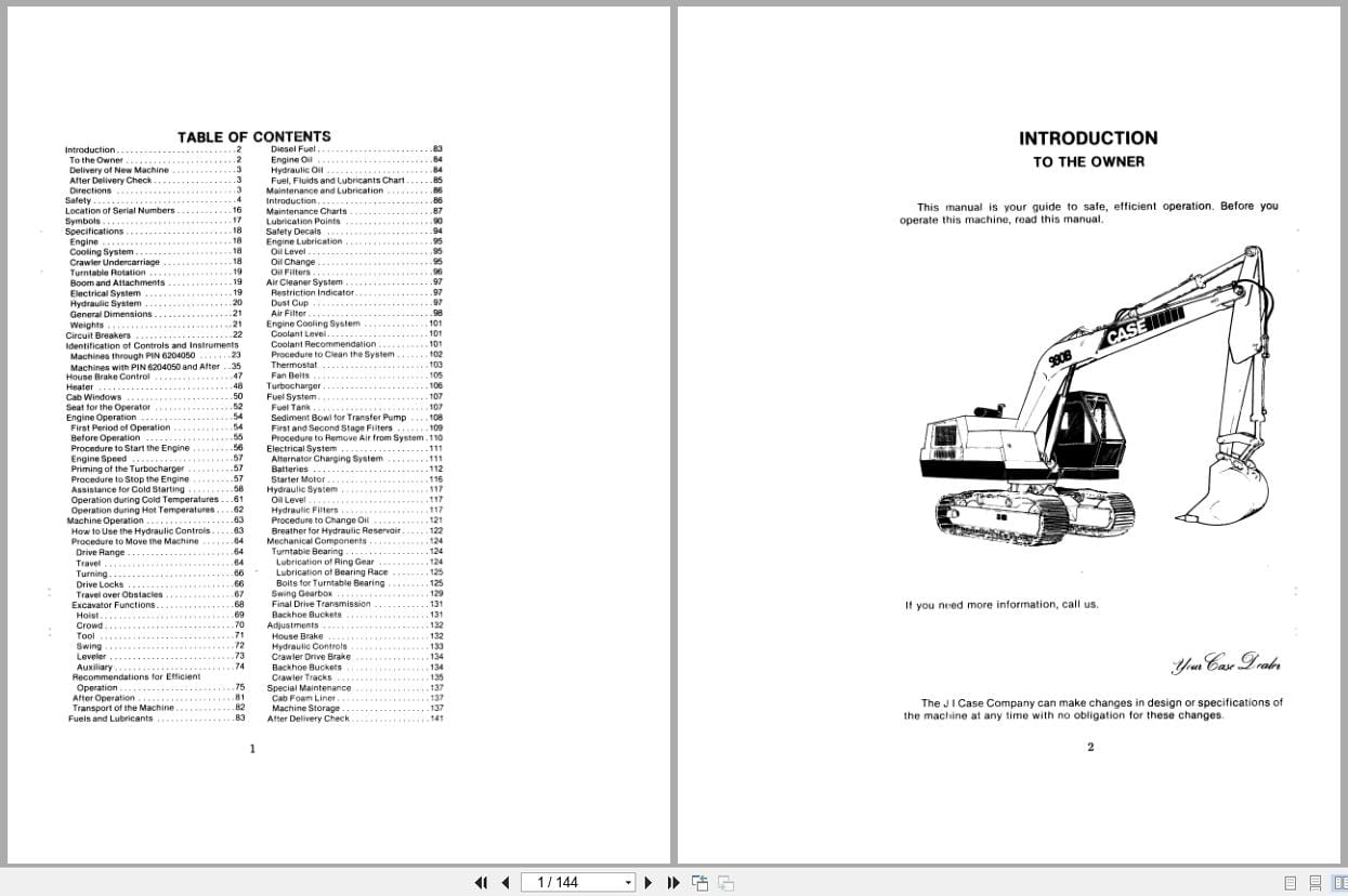 Case Excavator 980B Operators Manual (1)
