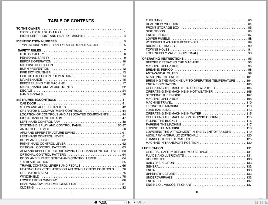 Case Excavator CX130 CX160 Operators Manual (1)