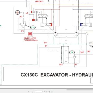 Case Excavator CX130C Hydraulic Schematic 84596657EN (1)