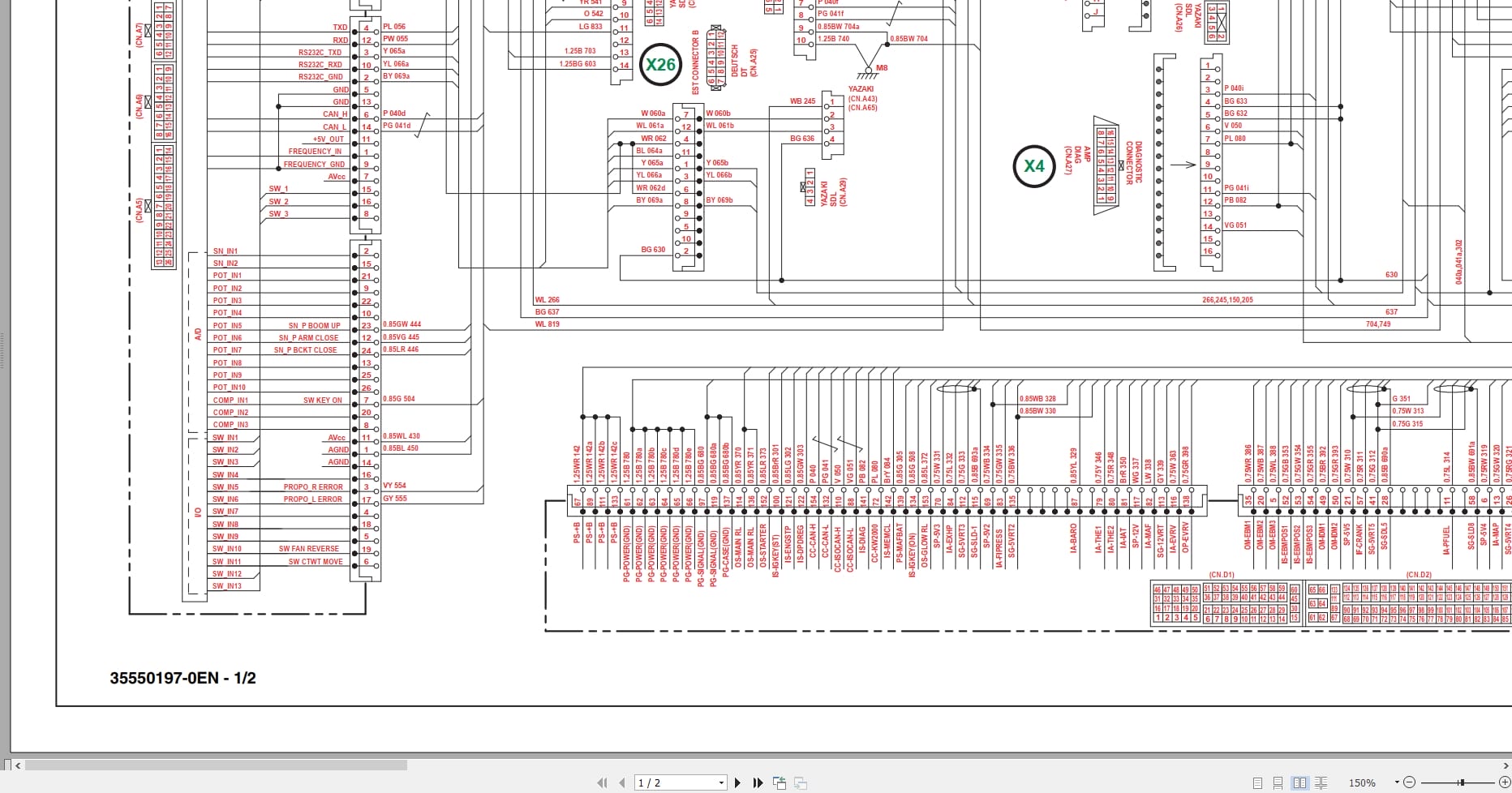 Case Excavator CX145C SR Electrical Schematic 47363429NA (2)
