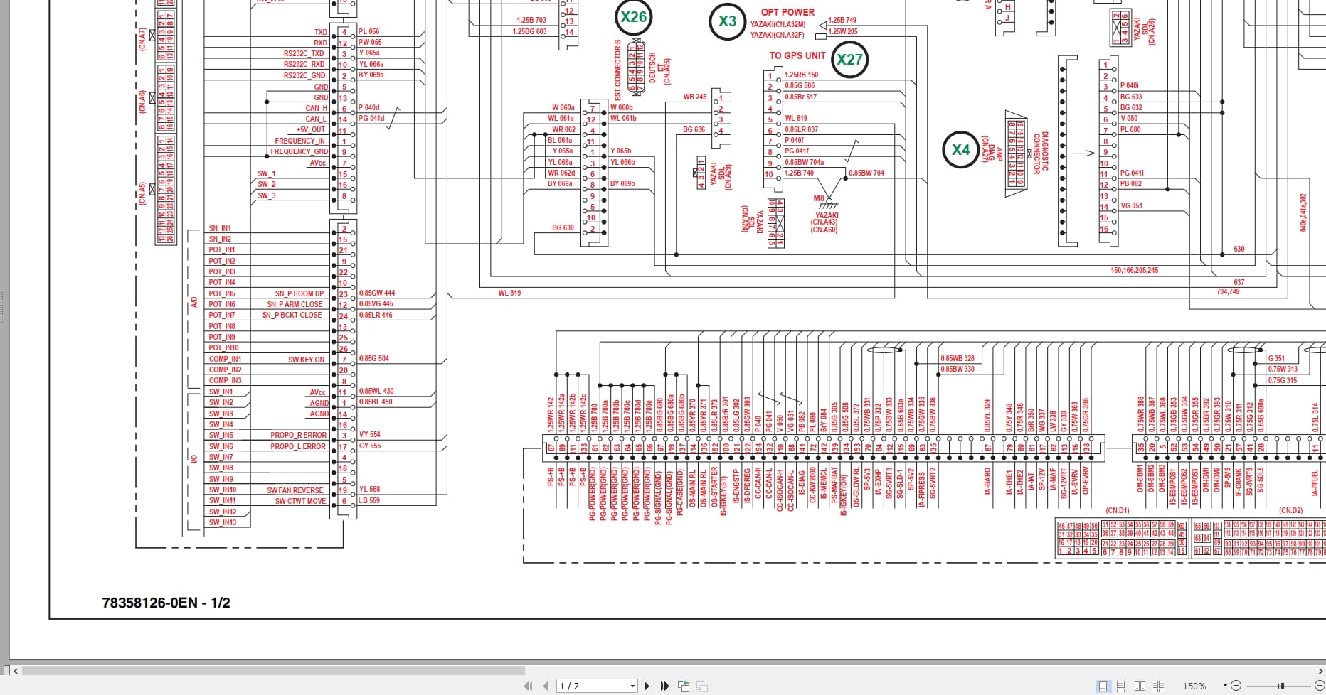 Case Excavator CX160C Electrical Schematic 47360953NA (2)