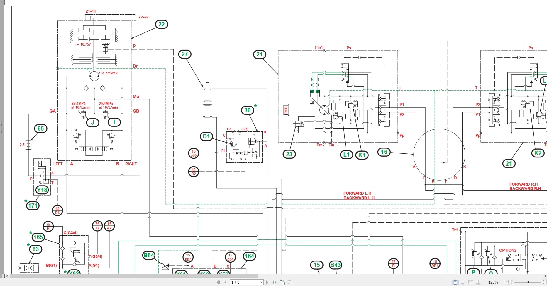 Case Excavator CX210C Hydraulic Schematic 84569428NA (2)