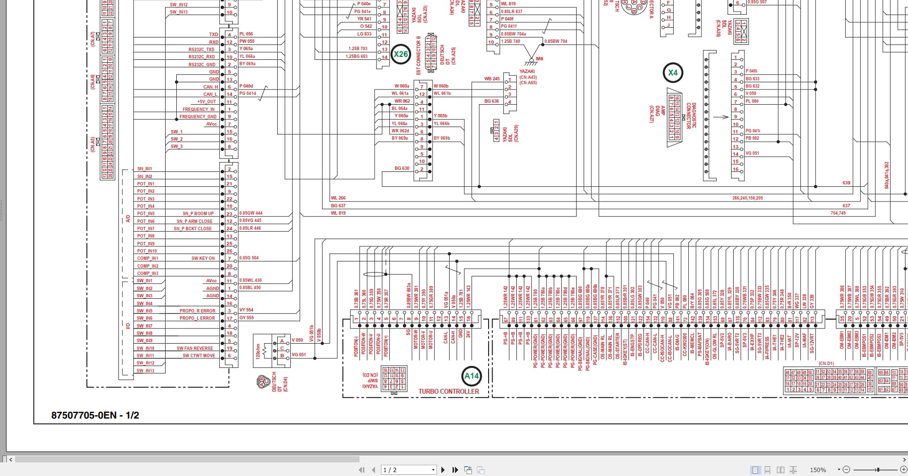 Case Excavator CX235CSR Electrical Schematic 84591419NA (2)