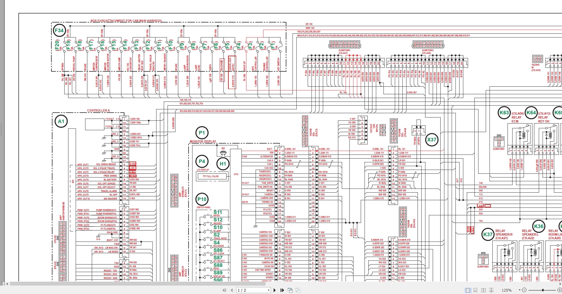 Case Excavator CX250C CX250C LR Electrical Schematic 84392019CEN (2)