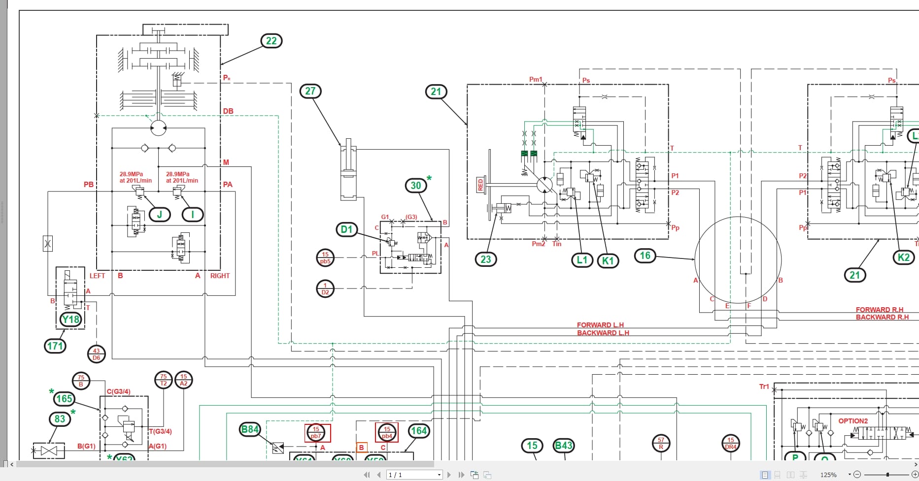 Case Excavator CX250C Hydraulic Schematic 84392024NA (2)