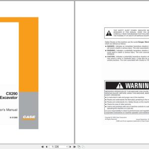 Case Excavator CX290 Operators Manual 6 31380 (1)