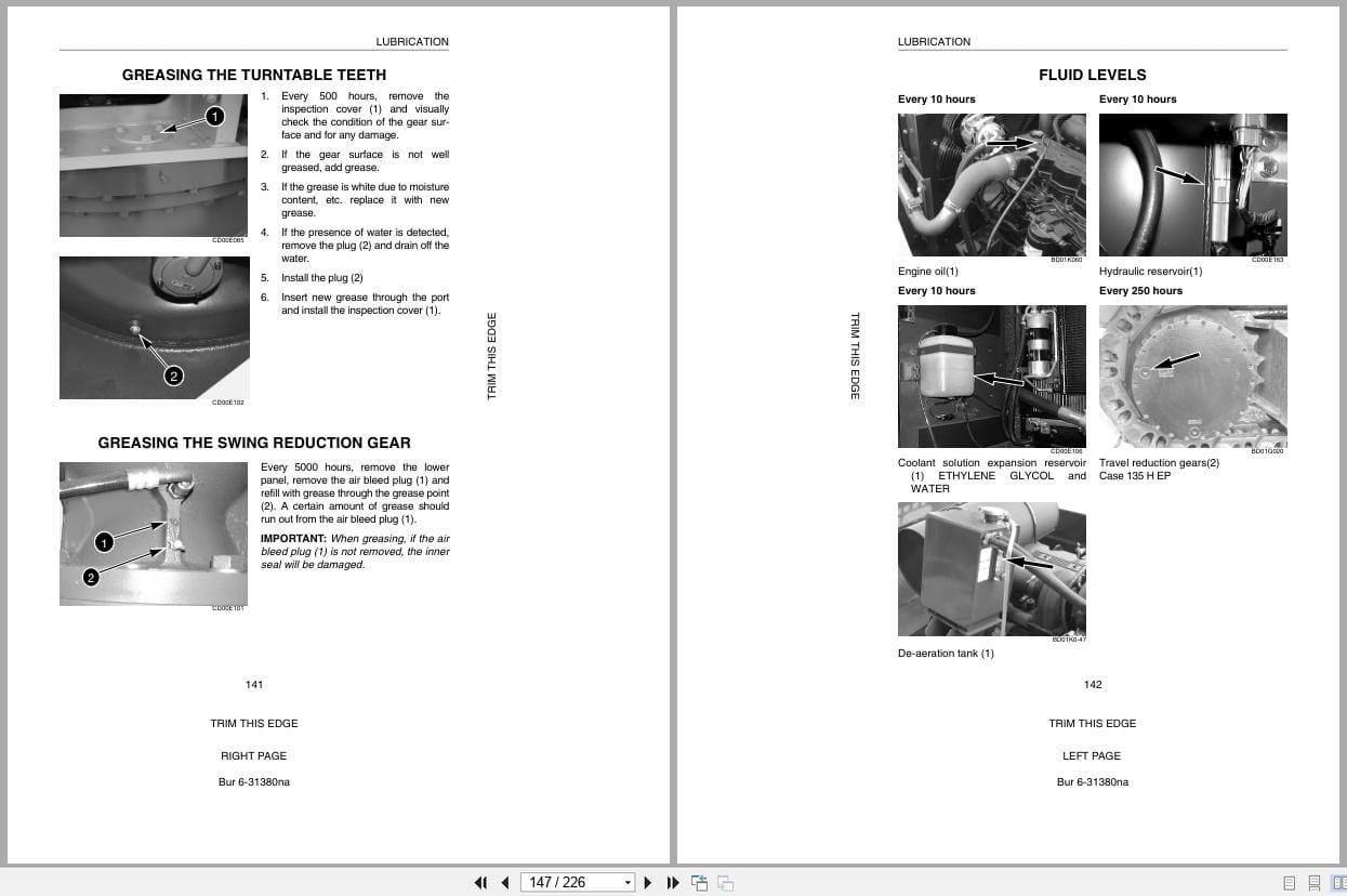 Case Excavator CX290 Operators Manual 6 31380 (2)