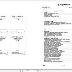 Case Excavator CX290 Service Manual 9 53581 (1)