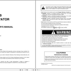 Case Excavator CX290B Operators Manual 87364351 (1)