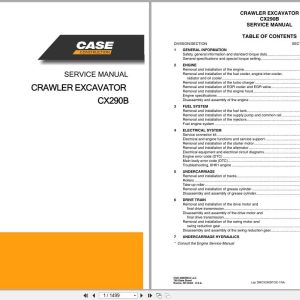 Case Excavator CX290B Service Manual 87673891B (1)