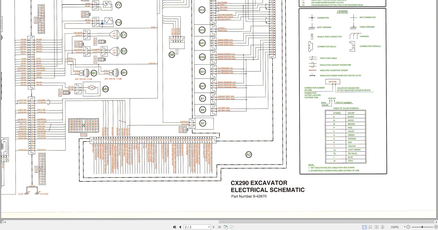 Case Excavator CX290C Hydraulic Electrical Schematic 9 42670 (2)