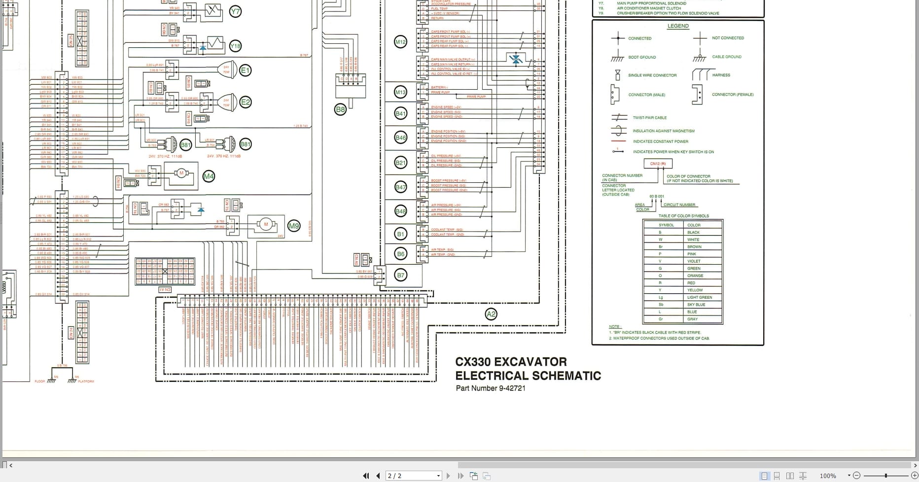 Case Excavator CX330 Hydraulic Electrical Schematic 9 42721 (2)