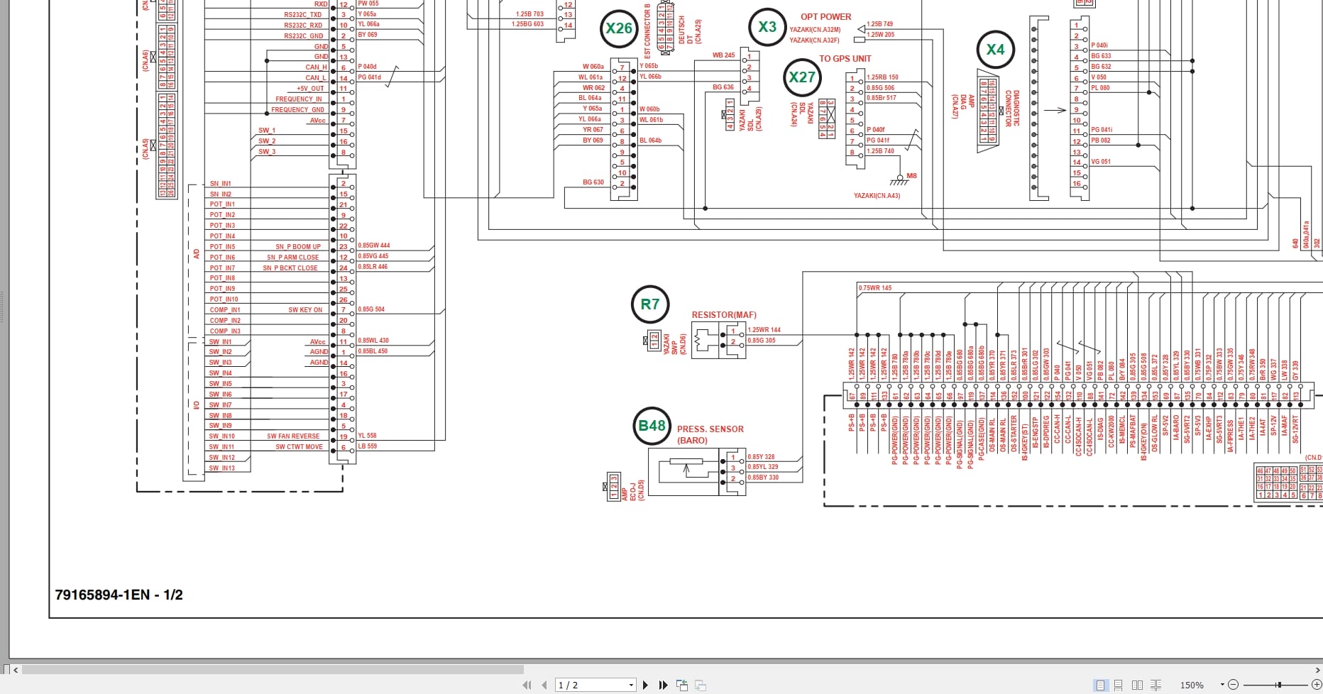 Case Excavator CX350C Electrical Schematic 84402837BNA (2)