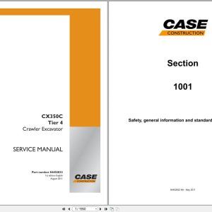 Case Excavator CX350C Tier 4 Service Manual 84402832 (1)