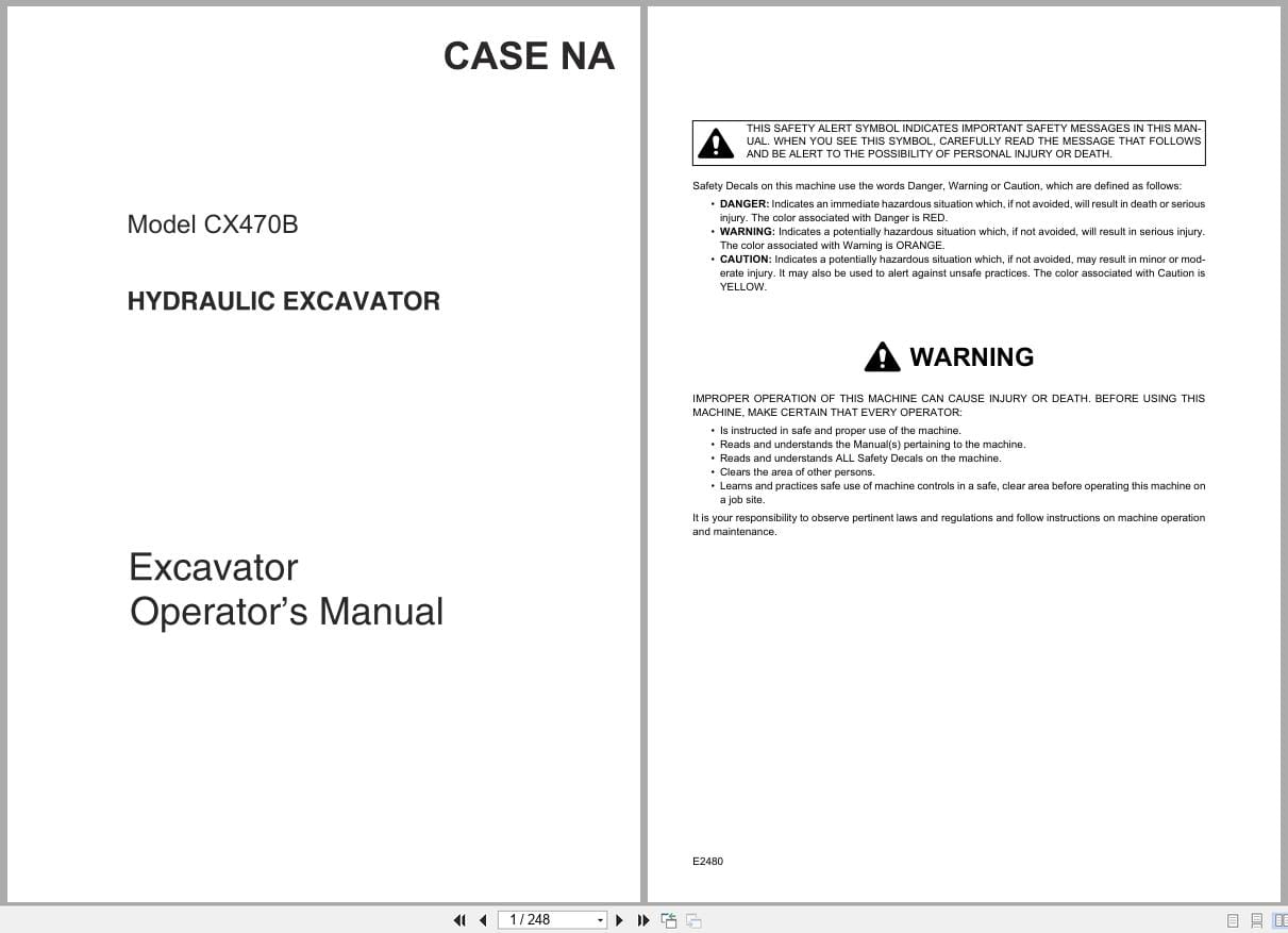 Case Excavator CX470B Operators Manual (1)
