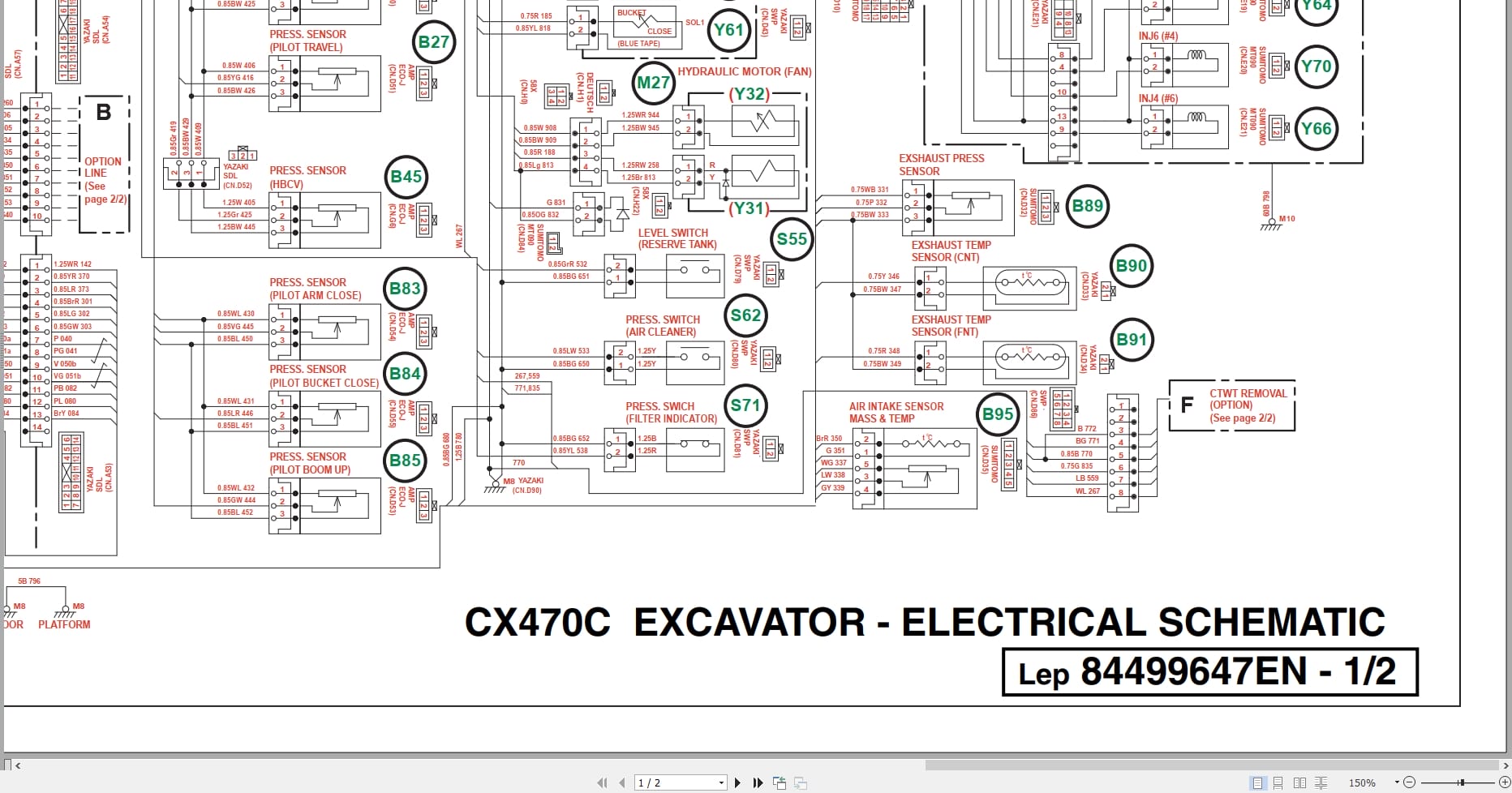 Case Excavator CX470C Electrical Schematic 84499647EN (1)