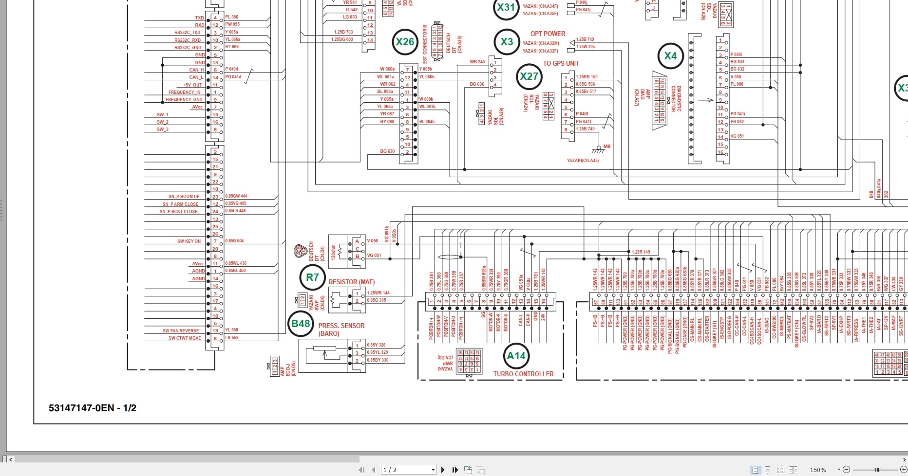 Case Excavator CX470C Electrical Schematic 84499647EN (2)