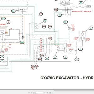 Case Excavator CX470C Hydraulic Schematic 84499648EN (1)