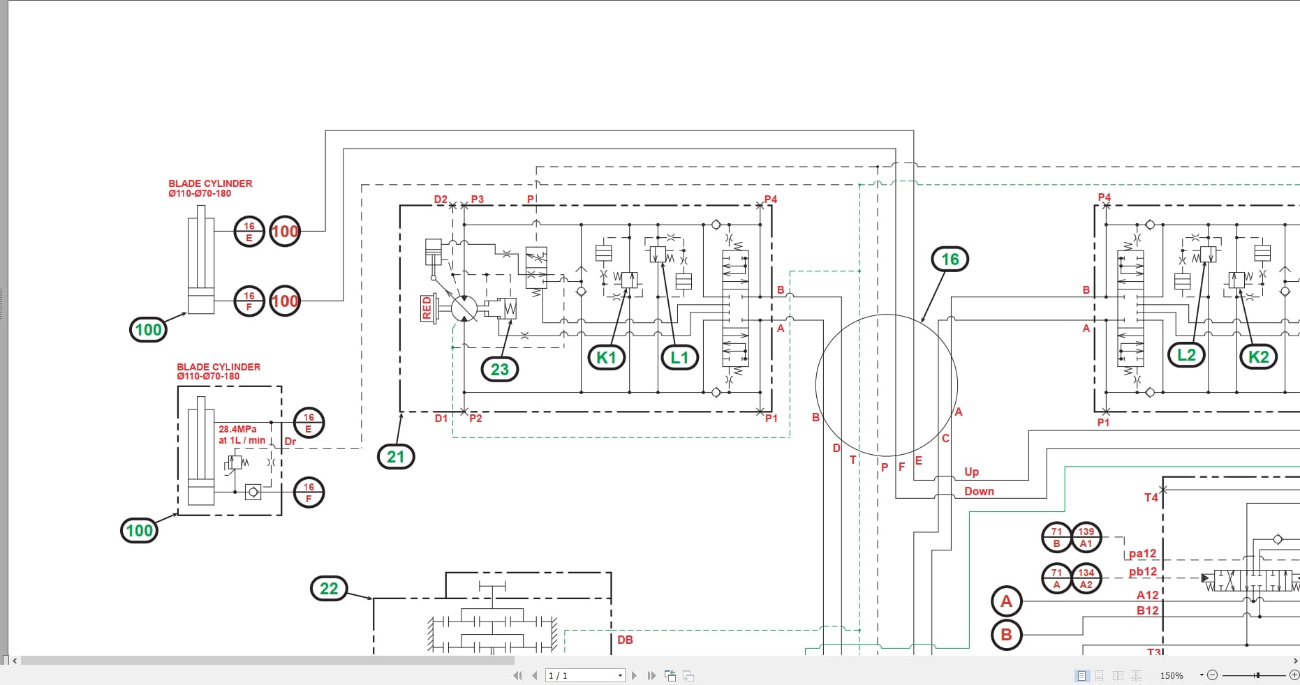 Case Excavator CX75C SR Hydraulic Schematic 26185978 0EN (2)