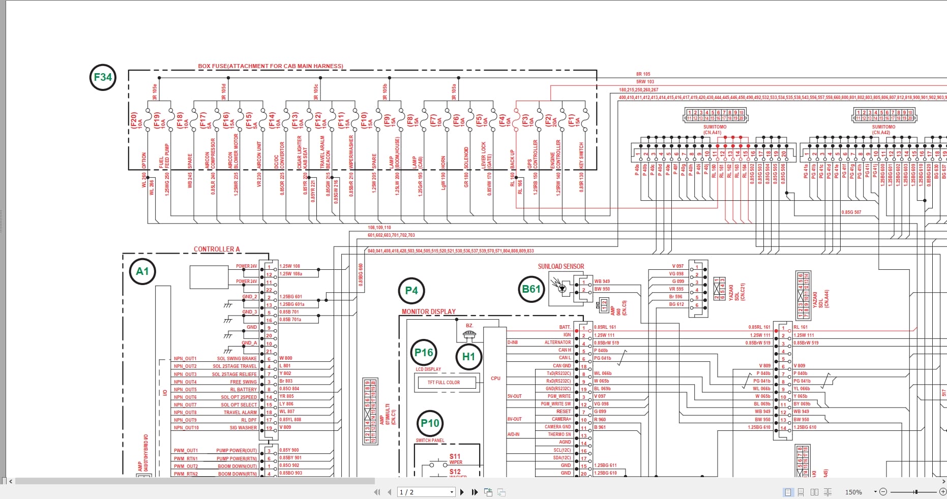 Case Excavator CX75CSR CX80CSR Electrical Schematic 81480725 0EN (2)