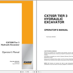 Case Excavator CX75SR Operators Manual 84301821 (1)
