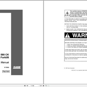 Case Forklift 580 CK Operators Manual 9 72622 (1)