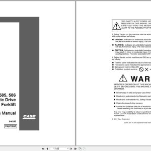 Case Forklift 584 585 586 Hydrostatic Drive Operators Manual 9 4242 (1)