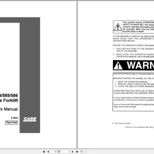 Case Forklift 584 585 586 Operators Manual 9 2923 (1)