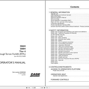 Case Forklift 586H 588H Tier 4 Operators Manual 84587658 (1)