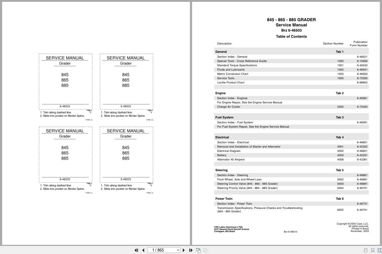 Case Grader 845 865 885 Service Manual 6 46503 (1)