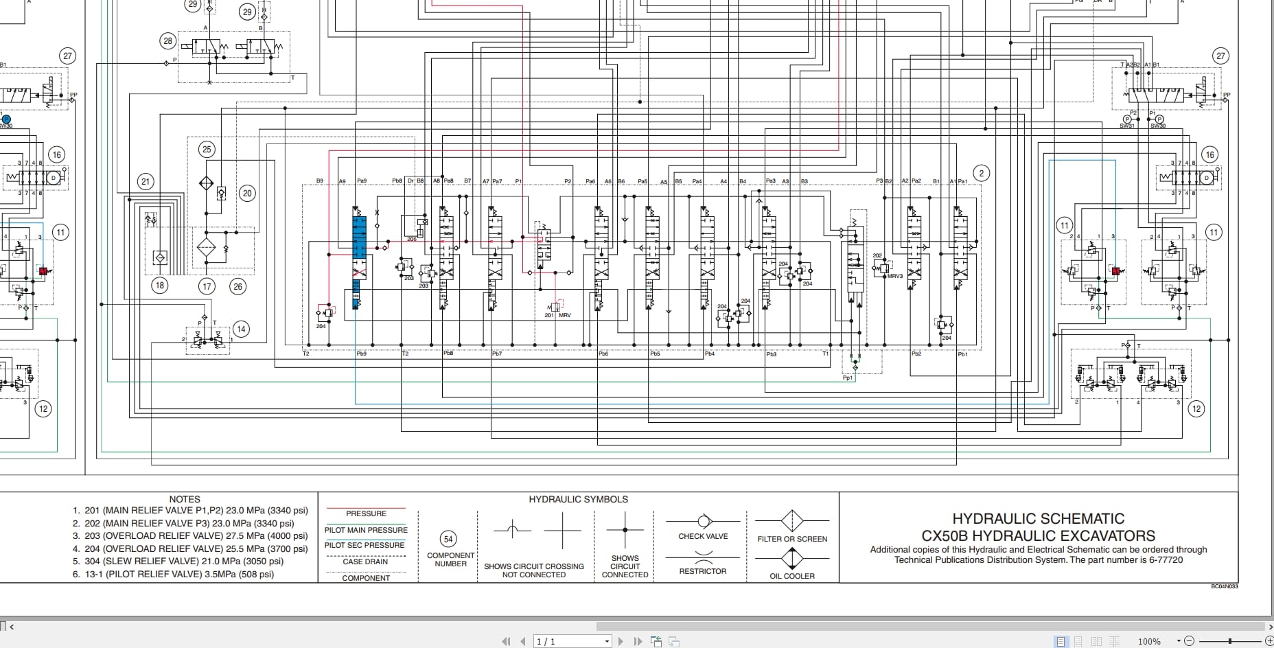 Case Hydraulic Excavator CX50B Hydraulic Electrical Schematic (2)